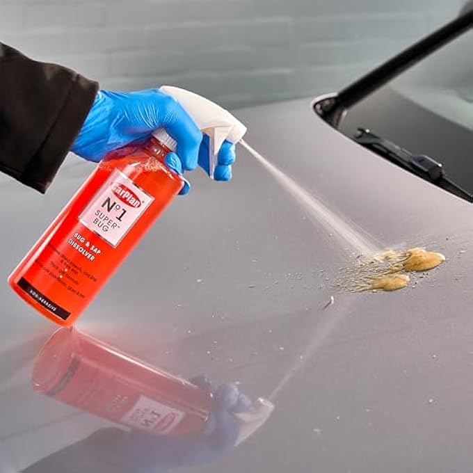 CarPlan رذاذ الحشرات الفائق رقم 1 مع زناد 600 مل لإزالة الصمغ للدهانات والزجاج والورنيش والكروم والبلاستيك ومصابيح الرأس ولوحات الأرقام يكسر الرواسب والليمون الطائر بتركيبة هلامية سميكة غير كاشطة - Image 3